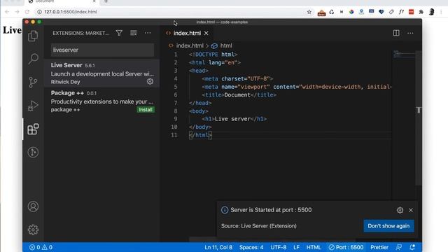 How to Set Up a Local Live Server in Visual Studio Code (quickly) смотреть онлайн