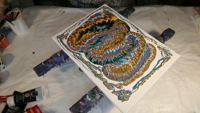 #103 Pretty split cup acrylic pour painting! Must see #acrylicpouring #fluidart #abstractart смотреть онлайн