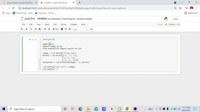 CARA MEMBUAT FILTER SHARPENING DI PYTHON ANACONDA смотреть онлайн