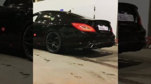 Mercedes CLS 63 amg exhaust, звук выхлопа, банан.