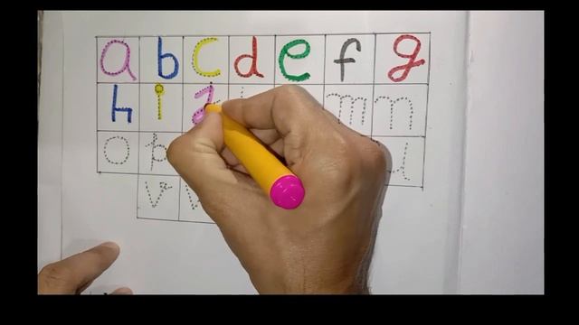 Dotted tracing a to z in small letters | choti abcd | colors name | a to z for nursery class | смотреть онлайн