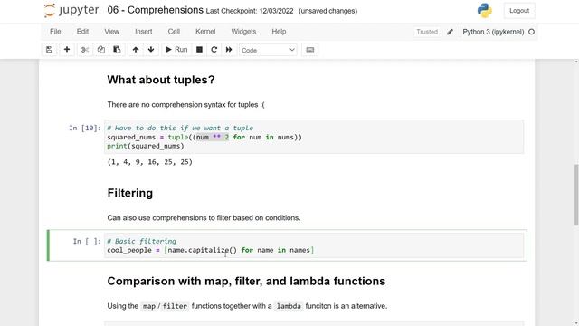 Comprehensions - Intermediate Python 06 смотреть онлайн