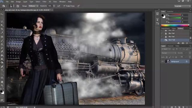 PHOTOSHOP | Manipulation - Tutorial [ Night Train ] Speed Art смотреть онлайн