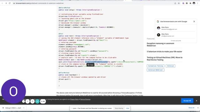 Explicit Wait in Selenium example wait until Expected Conditions visibility Of Element Located смотреть онлайн