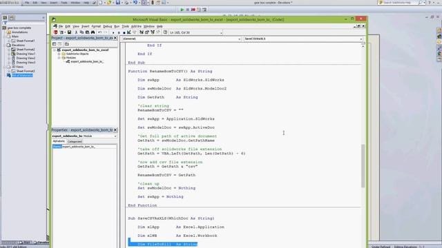 Export SolidWorks BOM To Excel Macro смотреть онлайн