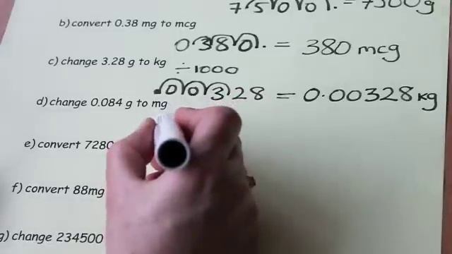 Metric Unit Conversion 2 - Exercises