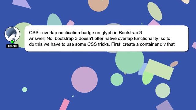CSS : overlap notification badge on glyph in Bootstrap 3 смотреть онлайн