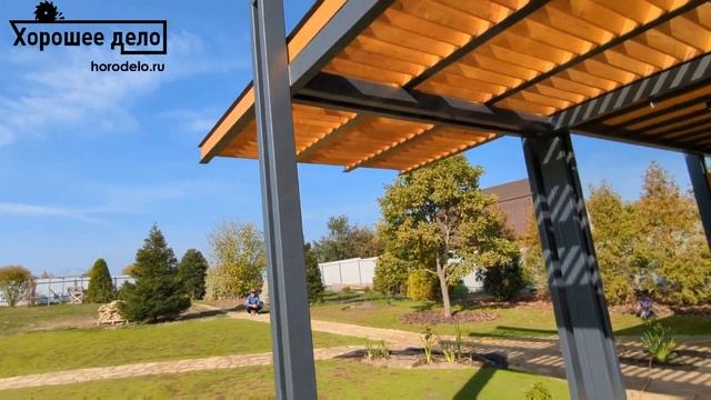 Беседка, зона отдыха у пруда