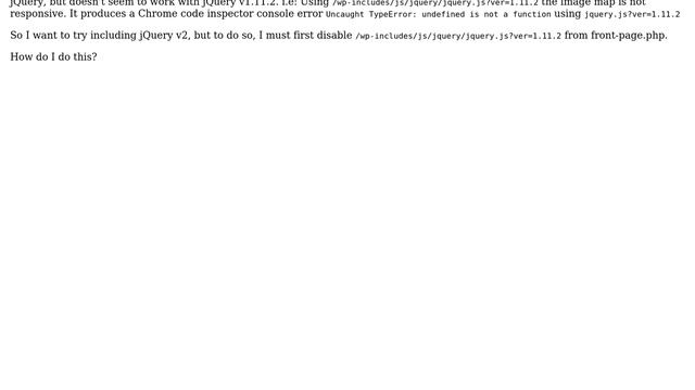 Wordpress: Prevent other versions of jquery from loading on static front page смотреть онлайн