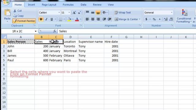 FORMAT PAINTER EXCEL 2007 смотреть онлайн