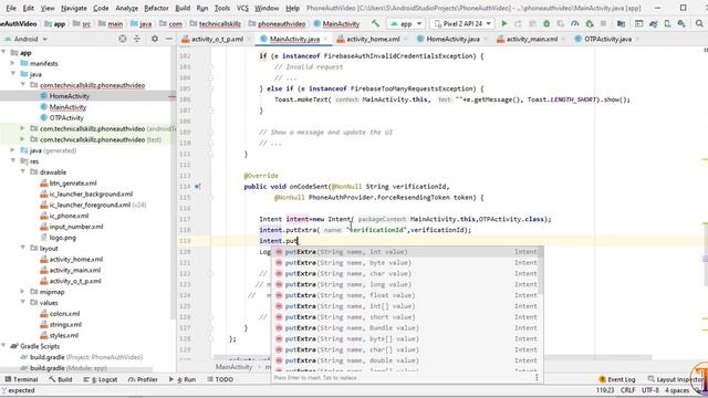 Firebase Phone Authentication using OTP Implementation - Phone Login android Studio (Part-2) смотреть онлайн