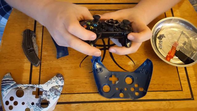 Xbox One Controller Model 1708 Shell Swap Out To The Great Wave Off Kanagawa