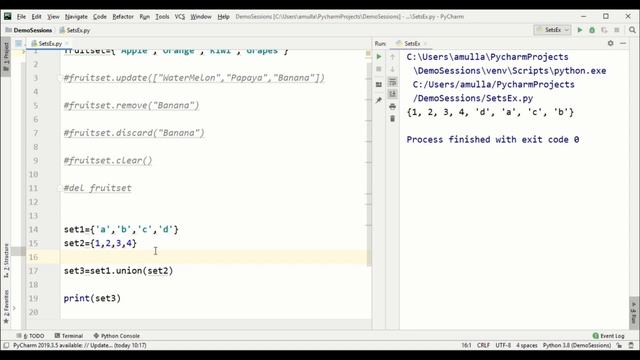Sets in Python смотреть онлайн