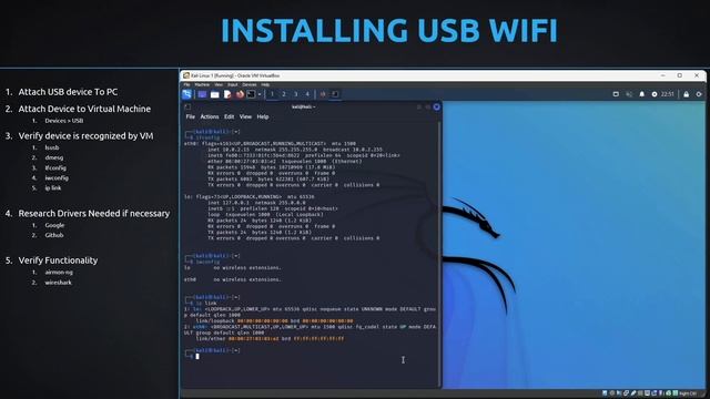 Installing USB WIFI on a Kali Linux Virtual Machine смотреть онлайн