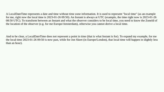 Why does LocalDateTime.ofInstant() requires ZoneId смотреть онлайн