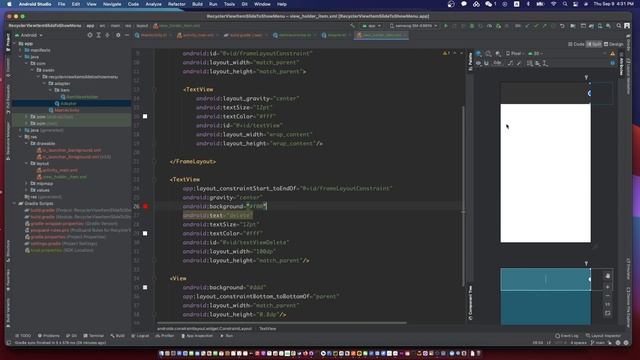 swipe to show delete button Android Recyclerview Kotlin | Recyclerview item swipe to show button смотреть онлайн