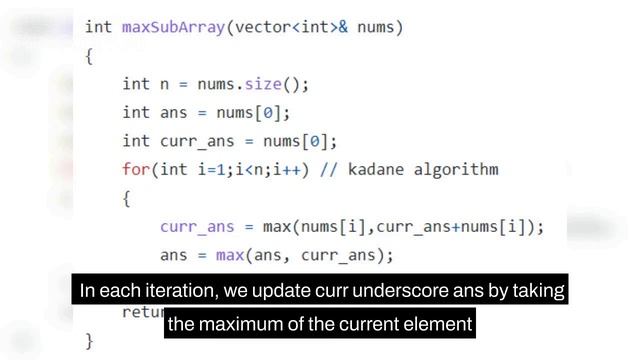 Kadane Algorithm in C++ смотреть онлайн