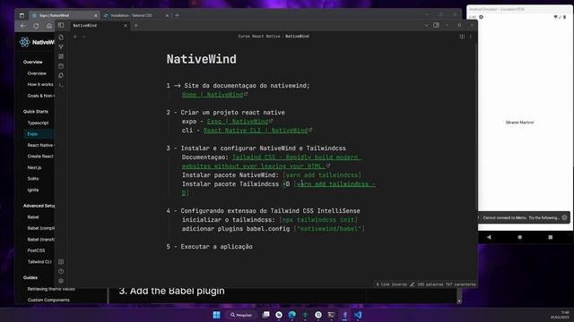 Dica de Produtividade 09 - Criando Projeto React Native + NativeWind + Tailwind Css смотреть онлайн