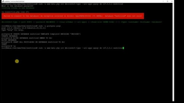 How to convert sqlite database to postgresql on nextcloud