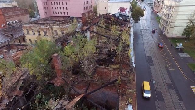 Маленький лес пророс на сгоревшей крыше заброшенного дома смотреть онлайн