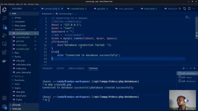 16. Establishing Database Connection and Creating Database PHP смотреть онлайн