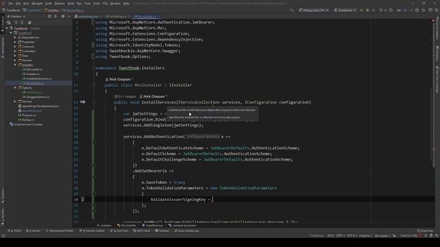 Setting up JWT support (Authentication) | ASP.NET Core 5 REST API Tutorial 9 смотреть онлайн
