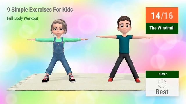 9 SIMPLE EXERCISES FOR KIDS - Full Body Workout смотреть онлайн