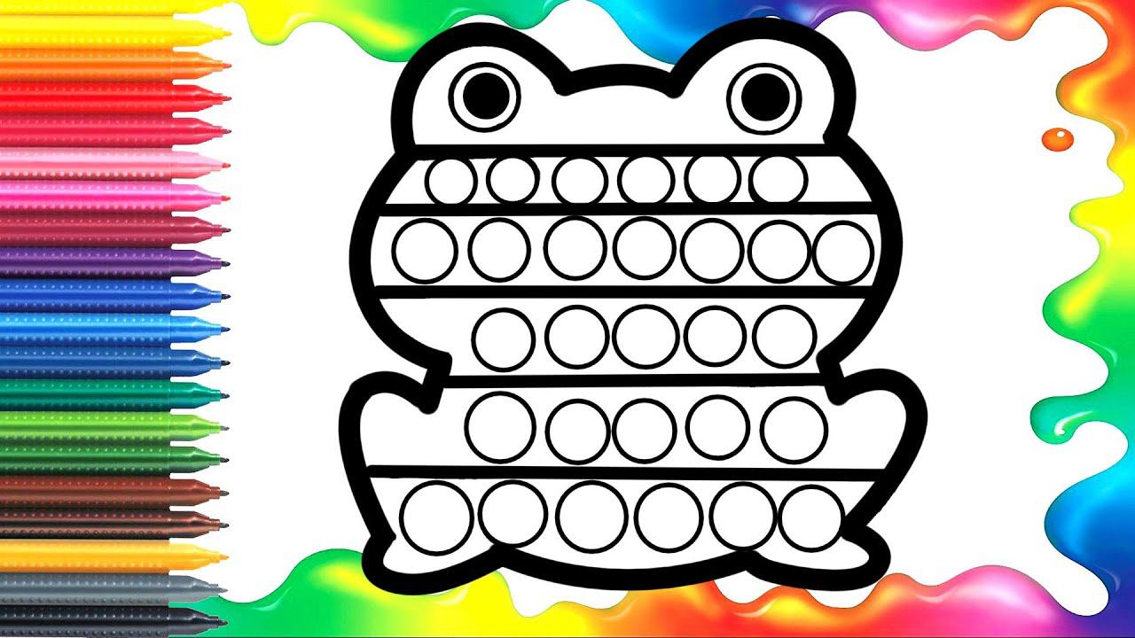 Как нарисовать лягушку. Простой рисунок и раскраска лягушки. смотреть онлайн