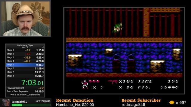 Codename: Viper NES speedrun in 13:46 by Arcus смотреть онлайн