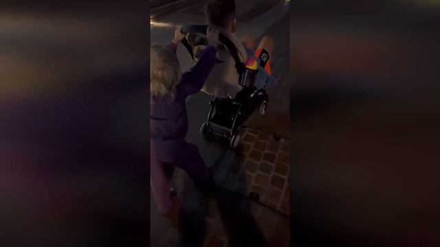 Василиса Кукояка катает папу в коляске