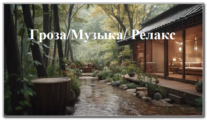 Гроза и красивая расслабляющая мелодия для отдыха