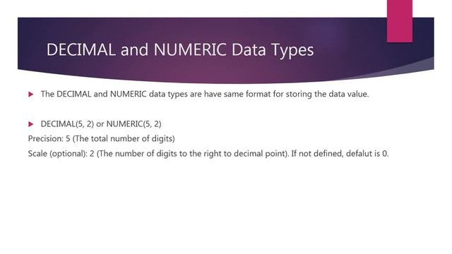 3. Database SQL -- Fixed Point Numbers in SQL Exact Values смотреть онлайн