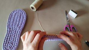 Как прошить подошву на тапочках из трикотажной пряжи? Микропористая резина