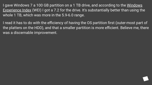 What is the recommended boot partition size for Windows 7? смотреть онлайн