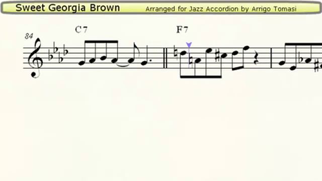 Sweet Georgia Brown - Jazz Accordion Sheet Music смотреть онлайн