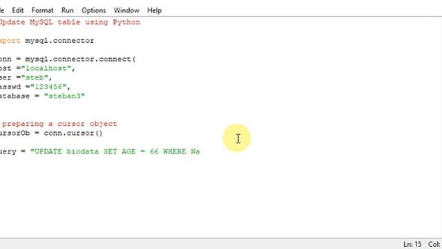 Update MySQL table using Python смотреть онлайн