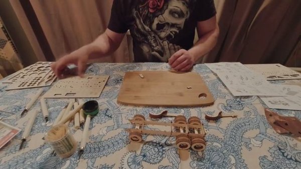 #41. Деревянный конструктор. Сборная модель (фанера) "REZARK" BIR-009 Пазл 3D ЗИС-БМ-13 "Катюша".