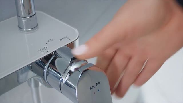Душевая система AM PM Like F0780700 с круглым верхним душем и смесителем-полкой. смотреть онлайн