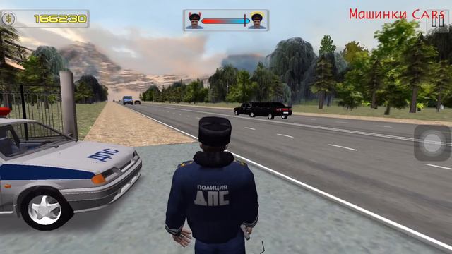 Полицейская машина гоняет по дороге - игра