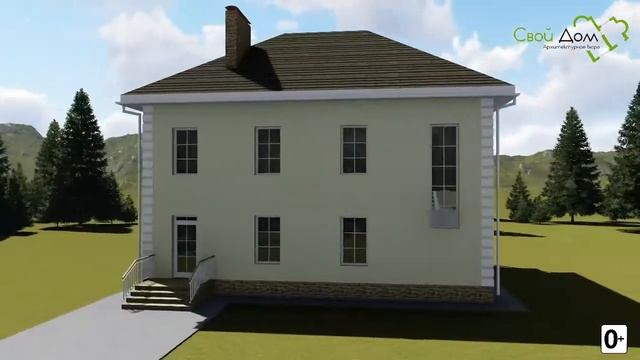 Берлиоз D-132. Двухэтажный дом с двумя эркерами и остекленной верандой. смотреть онлайн