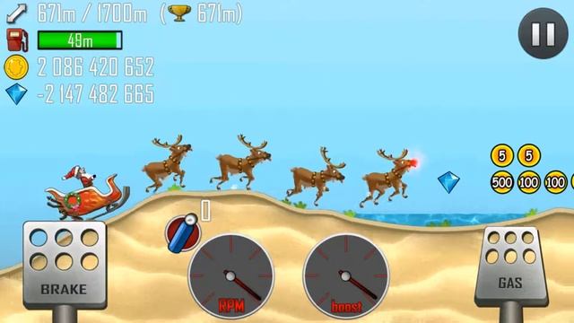 Hill Climb RACING - тачка Сани # Пляж смотреть онлайн