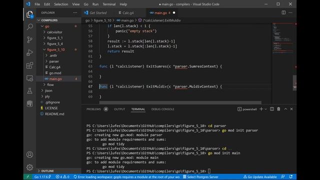 05 Construcción del AST y generación del DOT con ANTLR y Go смотреть онлайн