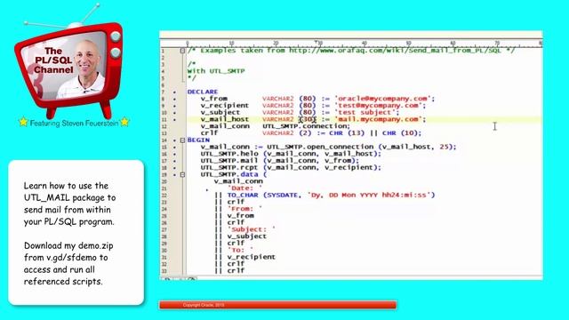 IO8: Sending mail from PL/SQL with UTL_MAIL смотреть онлайн