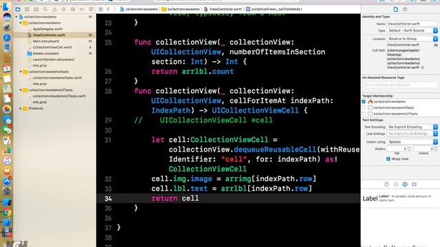 Custom CollectionView With Data Passing in iOS Latest 2017 Hindi. смотреть онлайн