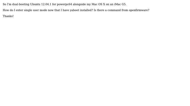 Ubuntu: How do I enter single user mode when dual-booting Mac OS X and Ubuntu? смотреть онлайн