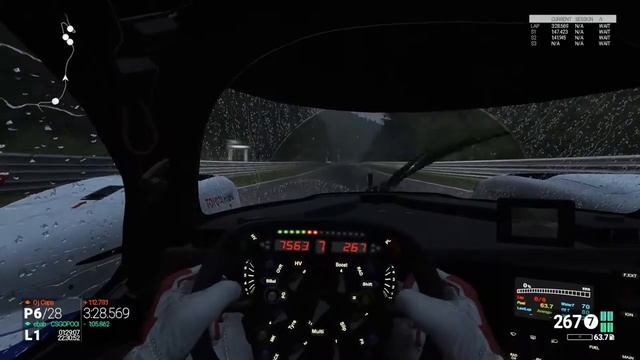 High Quality 1080p PC Gameplay: PCars: Rainy Night MP Hotlap @Nordschleife: Toyota Hybrid LMP1 смотреть онлайн