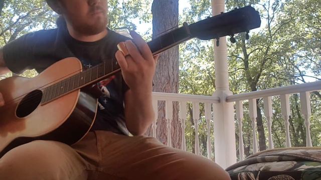 Slide guitar on great-grandfather's Washburn смотреть онлайн