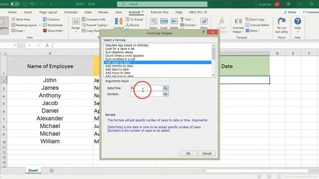 Kutools For Excel | How To Calculate Retirement Date From Date Of Birth By Kutools Plus ?