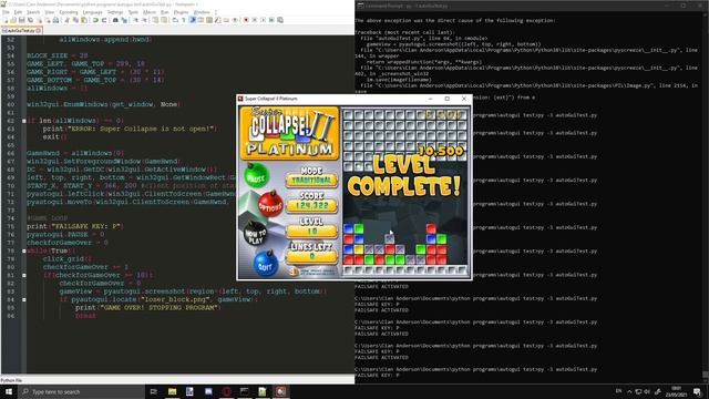 Python bot plays Super Collapse II - PyAutoGui смотреть онлайн