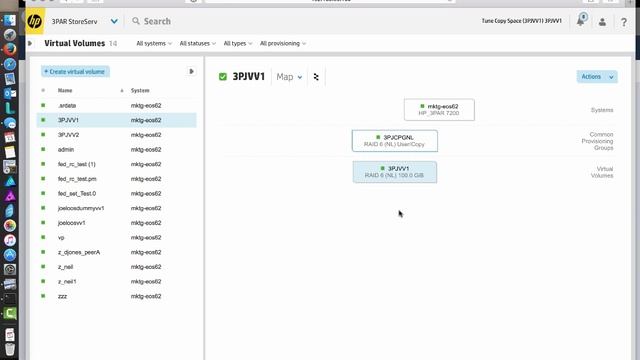 HPE 3PAR VV_CPG Tune & Convert via SSMC смотреть онлайн